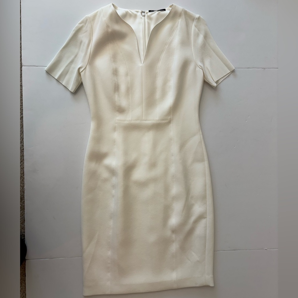 Elie Tahari Structured Cream Dress XS